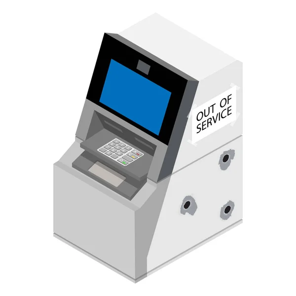 Theft Concept Thief Stealing Money Atm Crime Scene Damaged Atm — Stock Photo, Image