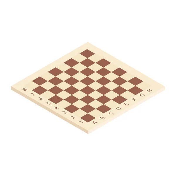 Wooden Chess Board Isolated White Background Isometric View Empty Chessboard — Stock Photo, Image