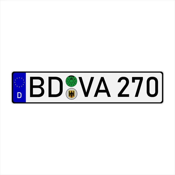 Number Plate Vehicle Registration Plates Germany Stock Vector