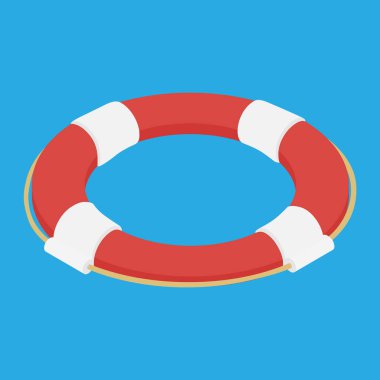 Yaşam şamandırası mavi arka planda izole edildi. Can yeleği. Isome Manzarası. raster