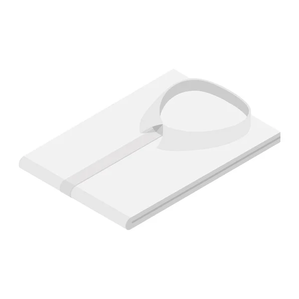 Λευκό Χρώμα Επίσημη Επιχείρηση Διπλωμένο Πουκάμισο Ισομετρική Άποψη Απομονώνονται Λευκό — Φωτογραφία Αρχείου