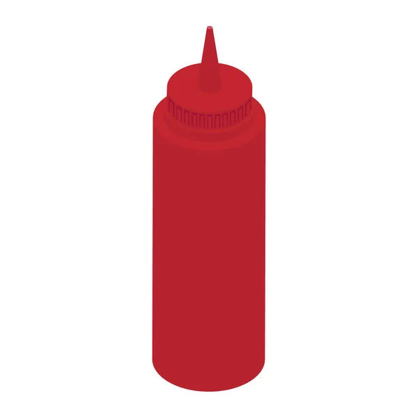 Tomate Squeeze Ketchupflasche Isoliert Auf Weißem Hintergrund Isometrische Sicht Raster — Stockfoto