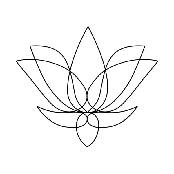 Stylized Lotus Lotus Flower Logo Black White Raster Illustration Tattoo — Stock Photo, Image