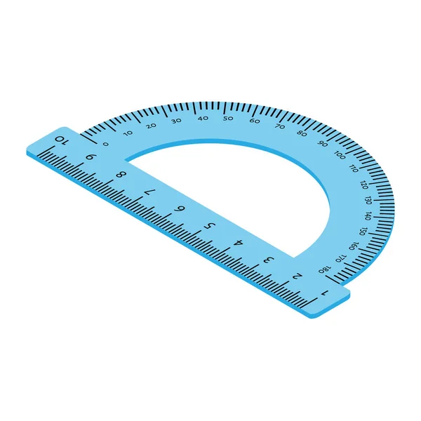 Blue Protractor Ruler Isolated White Background Isometric View — Stock Photo, Image