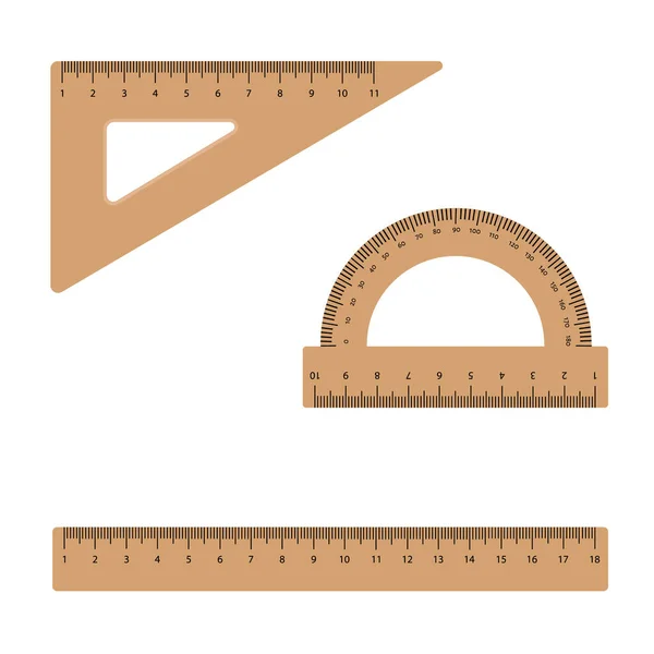 Houten Linialen Stellen Het Raster Samen Metrisch Keizerlijk Centimeter Klassieke — Stockfoto