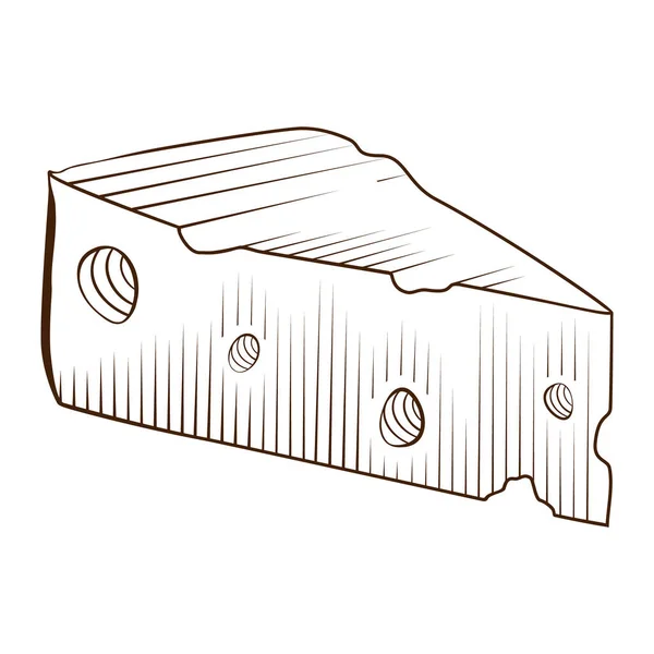 Grafik Çizim Peyniri Vektör Gerçekçi Mandıra Ürünü Logo Tasarımı Yemek — Stok Vektör