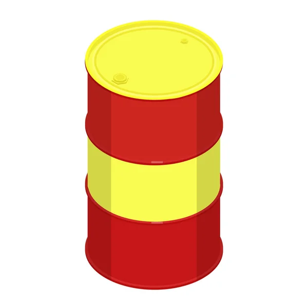 Blank Realistic Red Oil Barrel Yellow Cap Isolated White Background — Stock Vector