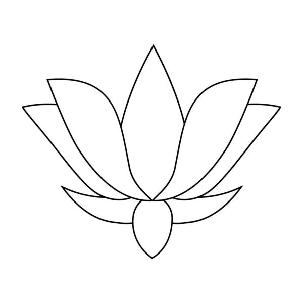 Stiliserad Lotus Lotus Blomma För Logotyp Svart Vit Raster Illustration — Stockfoto