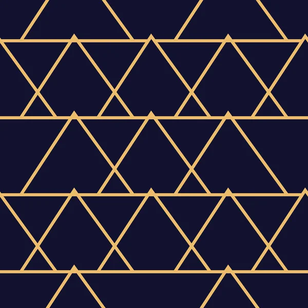 具有线条 三角形栅格背景的几何图案 蓝黑色和金色质感 — 图库照片