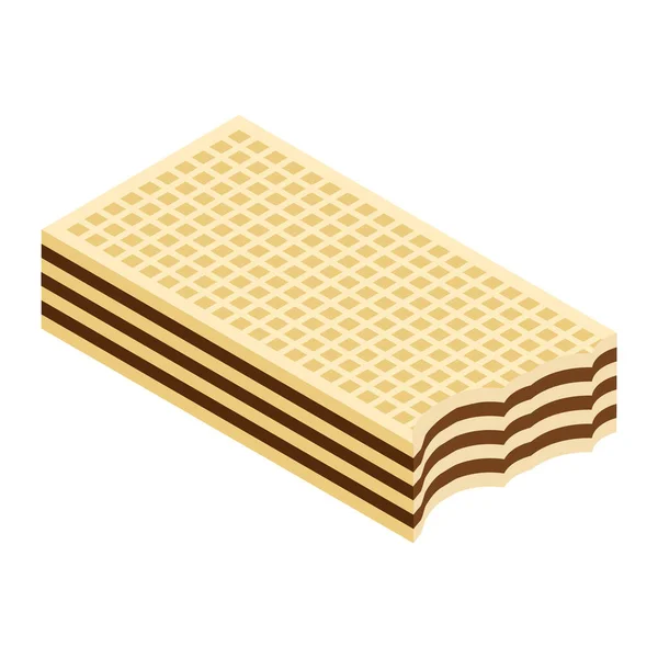 Krokante Wafel Chocolade Crème Smaak Isometrische Weergave Geïsoleerd Witte Achtergrond — Stockfoto