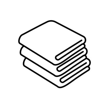 Havlu raster çizimleri. Satır simgesi biçiminde katlanmış havlular.