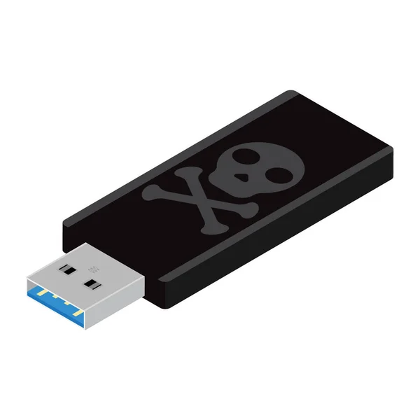 Conceito Infecção Por Computador Vírus Computador Cartão Flash Usb Perigo — Fotografia de Stock