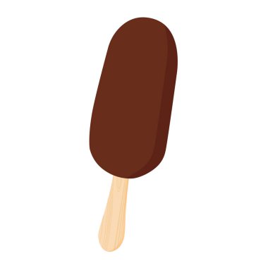 Eskimo turtalı dondurma beyaz arka planda izole edilmiş. Vektör