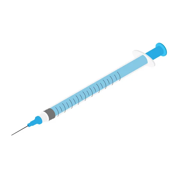 Ğneli Tek Kullanımlık Gerçekçi Şırınga Aşı Enjeksiyonu Aşı Için Uygulanabilir — Stok Vektör