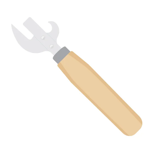 Классический Консервный Нож Белом Фоне Кухонная Техника Вектор — стоковый вектор