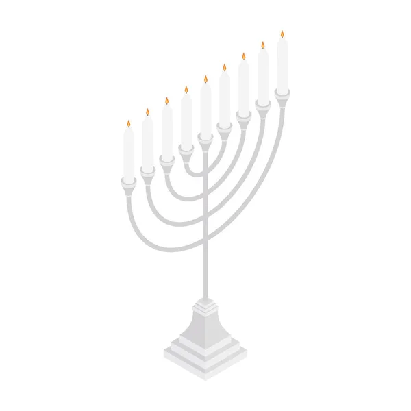 Icono Vector Menorah Candelero Para Hanuka Símbolo Feliz Año Nuevo — Vector de stock