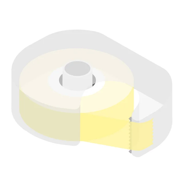 Vector Illustratie Scotch Tape Kantoorbenodigdheden Scotch Geïsoleerd Witte Achtergrond Isometrische — Stockvector