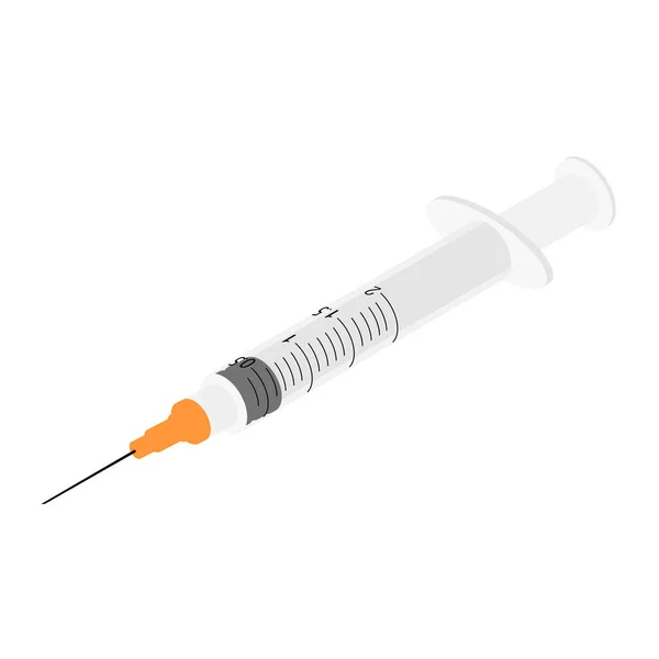 Seringue Médicale Jetable Réaliste Avec Aiguille Applicable Pour Injection Vaccin — Image vectorielle