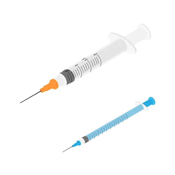 Seringue Médicale Jetable Réaliste Avec Aiguille Applicable Pour Injection Vaccin — Image vectorielle