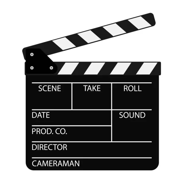 Film Tleskací Deska Izolované Bílém Pozadí Blank Film Cinema Clapper — Stockový vektor