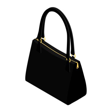 Şık kadın aksesuarları. Beyaz arka planda güzel bir kadın çantası. Sade. Isome Manzarası. raster