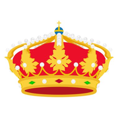 Beyaz arka planda izole kraliyet altın tacı