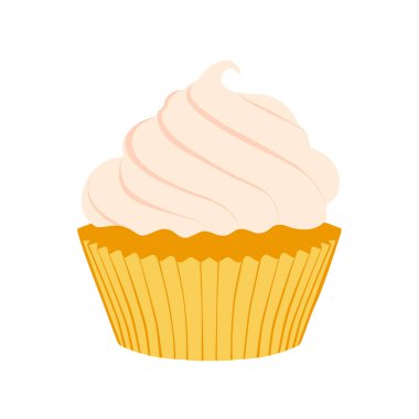 Beyaz arka planda izole edilmiş lezzetli kek.