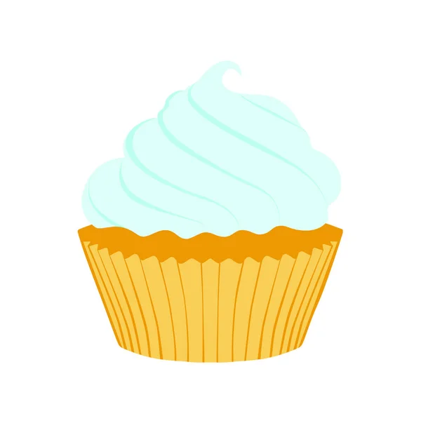 Chutný Cupcake Izolované Bílém Pozadí — Stockový vektor