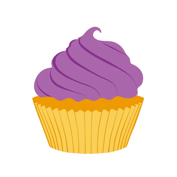 Sabroso Cupcake Aislado Sobre Fondo Blanco — Archivo Imágenes Vectoriales