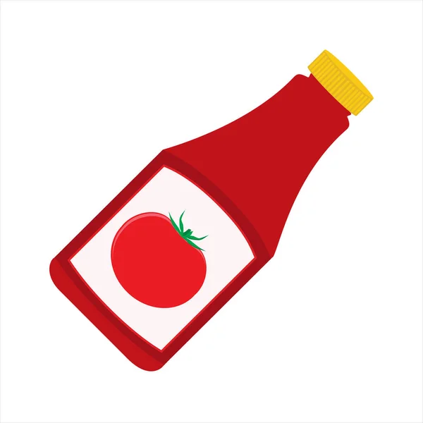 Ketchup Flasche Isoliert Auf Weißem Hintergrund Tomatenketchup Sauce — Stockvektor