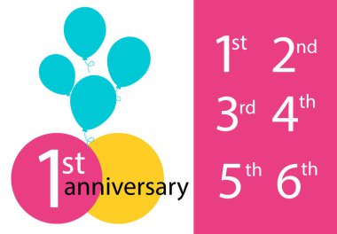 Yıldönümü amblemleri, web, oyun, yaratıcı poster, broşür, broşür, dergi, davetiye kartı için yıldönümü şablonu tasarımı