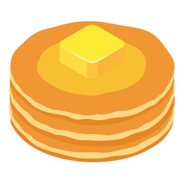 Beyaz arka planda izole edilmiş krep yığını. Isome Manzarası. Vektör