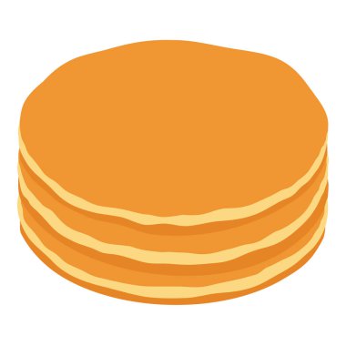 Beyaz arka planda izole edilmiş krep yığını. Isome Manzarası. Vektör