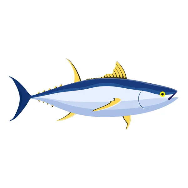 Vector Illustration Tuna Fish Symbol Icon Fishing Logo Template Sea — Stock Vector