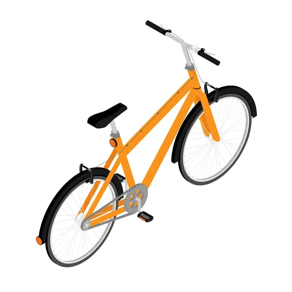 Bicicleta Montaña Naranja Con Neumáticos Todoterreno Gruesos Concepto Transporte Deportivo — Archivo Imágenes Vectoriales