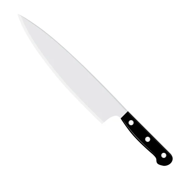 Sharp Chef Kitchen Knife Isolated White Background Vector — Stock Vector