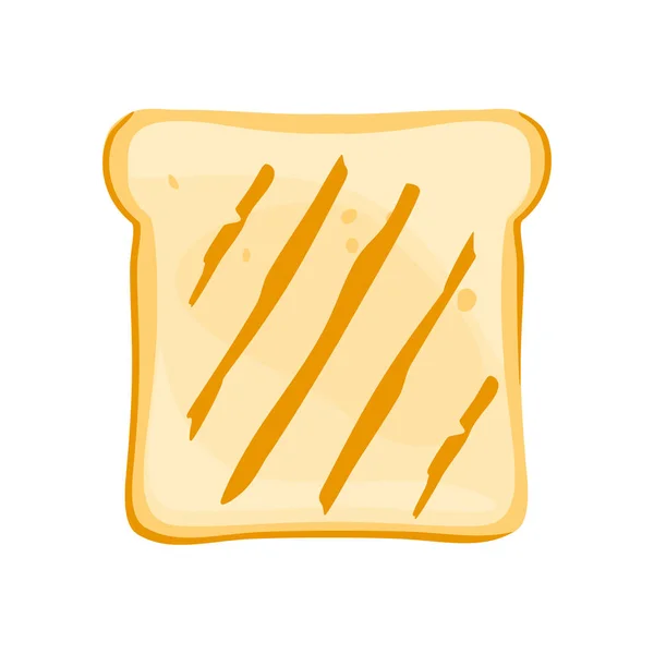 Pain Grillé Tranché Isolé Sur Blanc Toast Vue Dessus Tranche — Image vectorielle