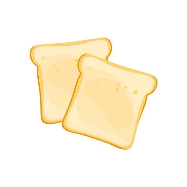 Vektor Abbildung Zwei Toastbrotscheiben Toastsymbol Flaches Design Von Oben — Stockvektor