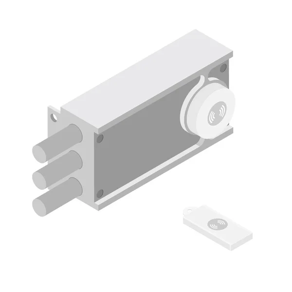 Cerradura inteligente cerradura de puerta de cilindro y llave inalámbrica. —  Fotos de Stock