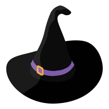 Cadı şapkası beyaz arkaplan, vektör izole