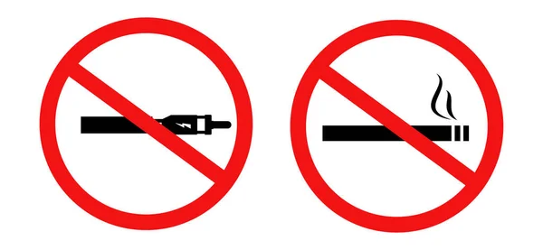 Nincs Dohányzás Nincs Gőzölgő Jel Vektormatrica — Stock Vector