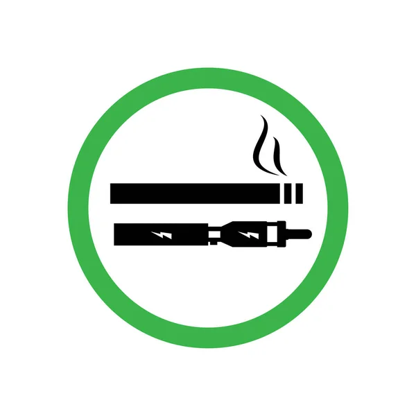Allowed Smoking Allowed Vaping Sign Smoking Area Zone Vector Sticker — Stock Vector