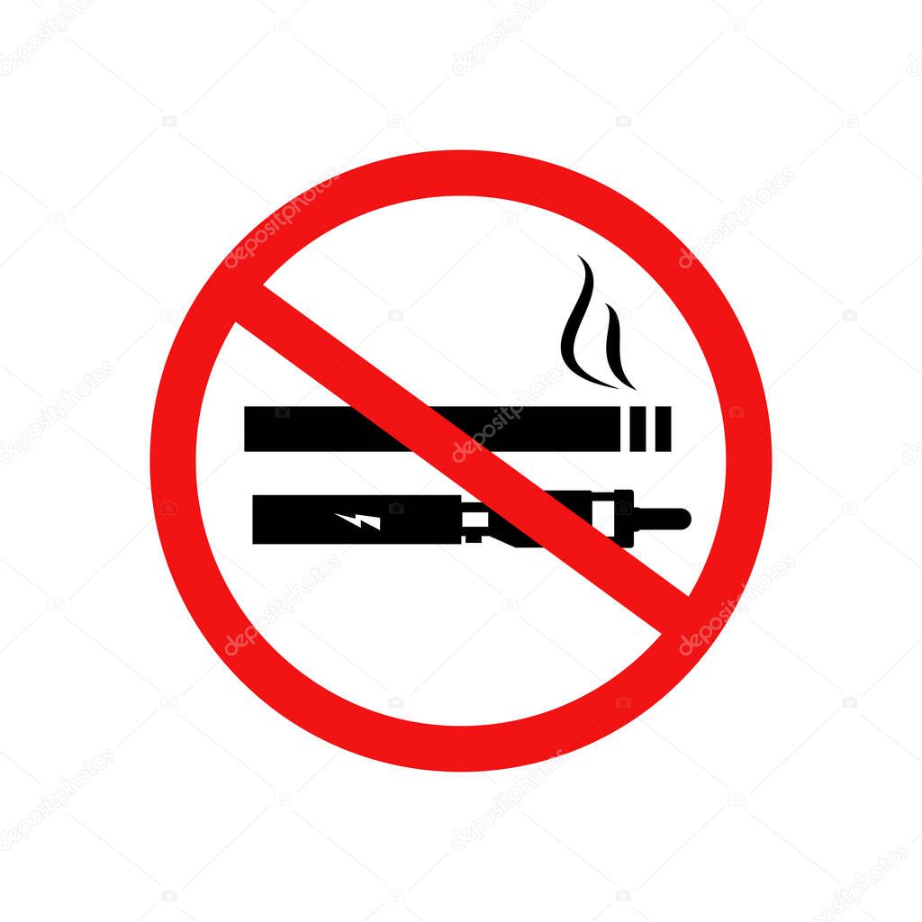 No smoking, no vaping sign. Vector sticker