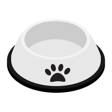 Kedi için boş bir kase. Beyaz arka planda izole edilmiş. Isome Manzarası. raster