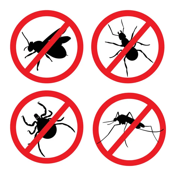 Raster illustration insect prohibition sign. — ストック写真