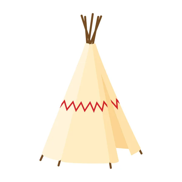 Teepee, tent or wigwam Native American dwelling isolated on white background. — Stock Photo, Image