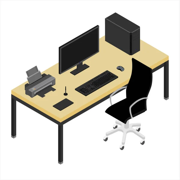 Working place desk and office chair. — Stok fotoğraf