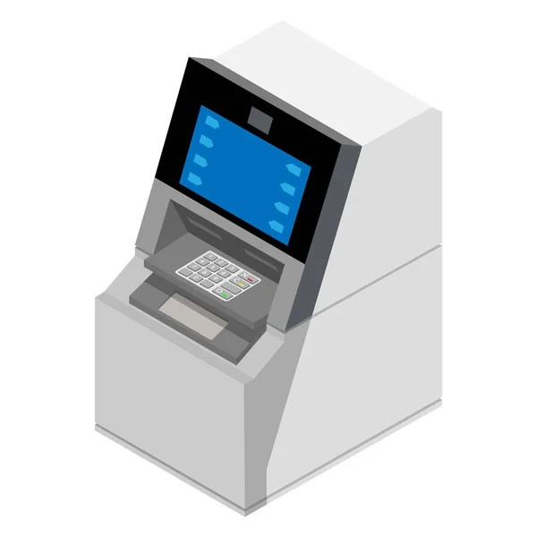 Vista Isométrica Atm Isolada Sobre Fundo Branco Máquina Caixa Automatizada — Fotografia de Stock