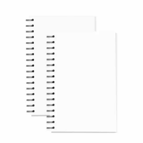 Δύο Μεταλλικές Σπείρα Raster Κενά Σημειωματάρια Που Απομονώνονται Λευκό Backgound — Φωτογραφία Αρχείου
