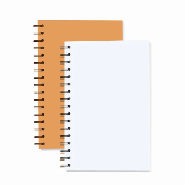 金属スパイラルラスター空白のノートブックは白の背景に隔離 — ストック写真